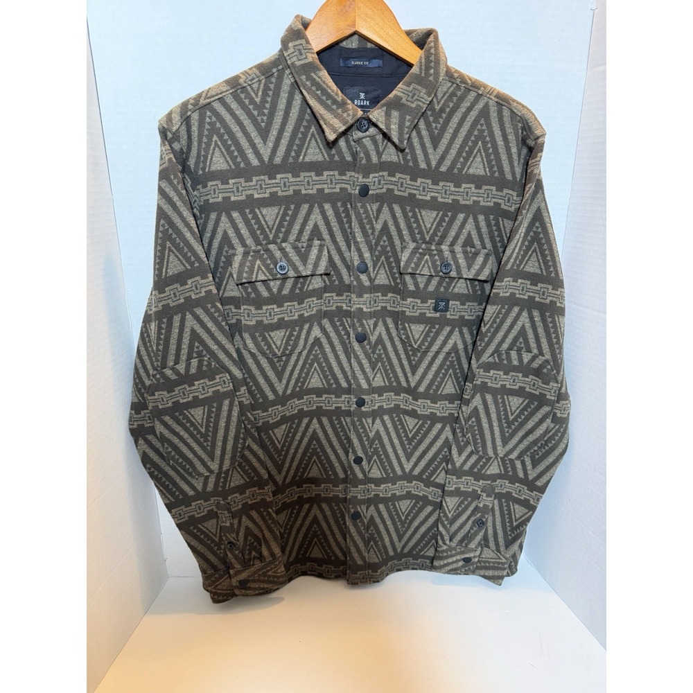 NWT Mens Roark Nordsman Manawa Tapu LS Flannel Shirt  M brown green snap 264
